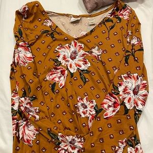 Burnt orange floral long sleeve
